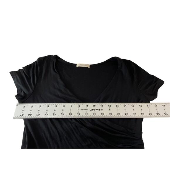 Gilli Women's‎ Large Black White Striped Dress V Neck Short Sleeve Made in USA - Picture 4 of 9